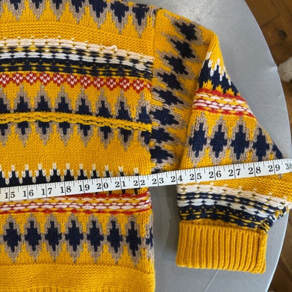 Rag & Bone Willow Fair Isle Wool Turtleneck Sweater Small Mustard Yellow - Picture 10 of 11
